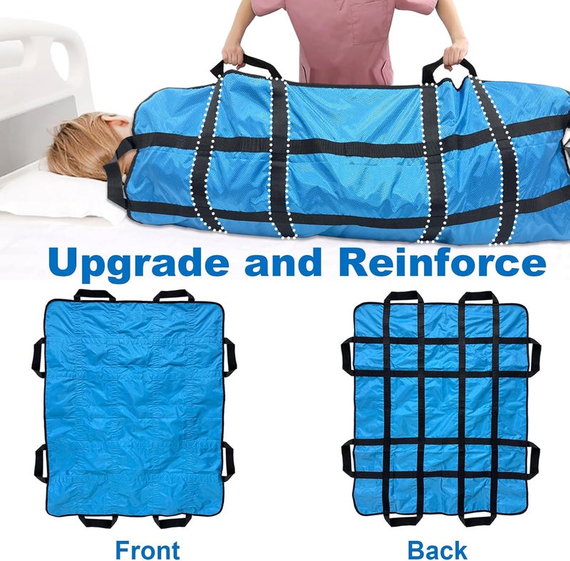 BLHLA Reusable Positioning Bed Pads for Elderly with 8 Handles 48"x40", Washable Transfer Slide Sheets for Moving, Turning, Lifting Patients, Draw Sheets for Hospital Beds, Padded Bed Senior Transfer Helper - Image 3